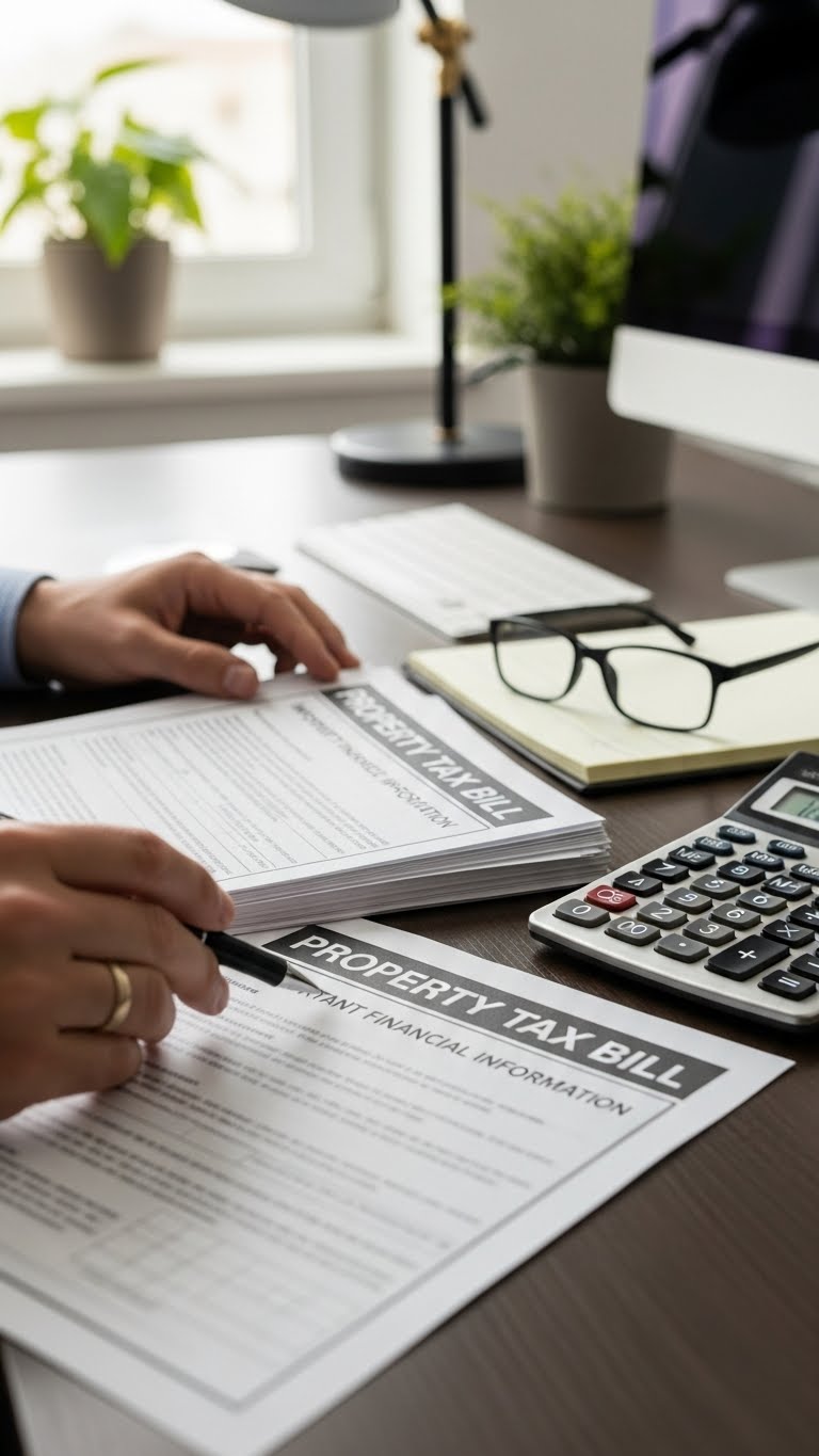 Financial documents and calculator
